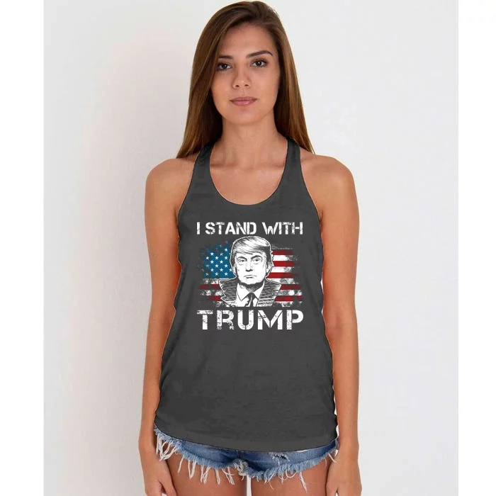 I Stand With Trump Pro Trump Supporter Free Trump Women's Knotted Racerback Tank