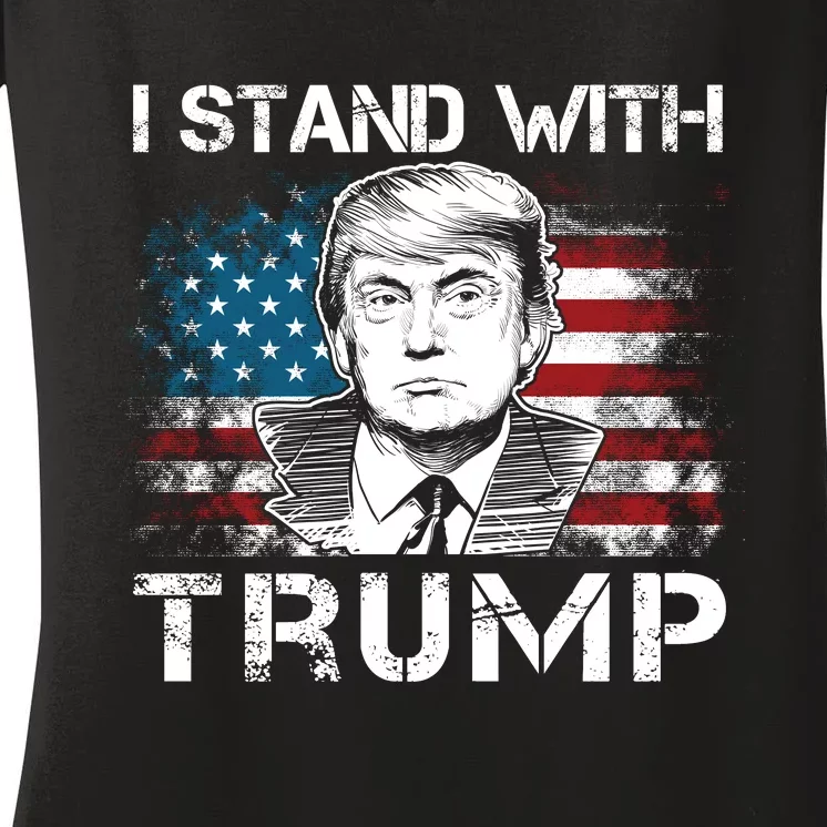 I Stand With Trump Pro Trump Supporter Free Trump Women's V-Neck T-Shirt