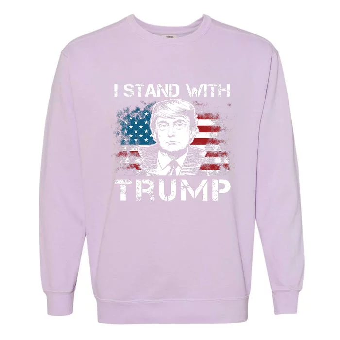 I Stand With Trump Pro Trump Supporter Free Trump Garment-Dyed Sweatshirt