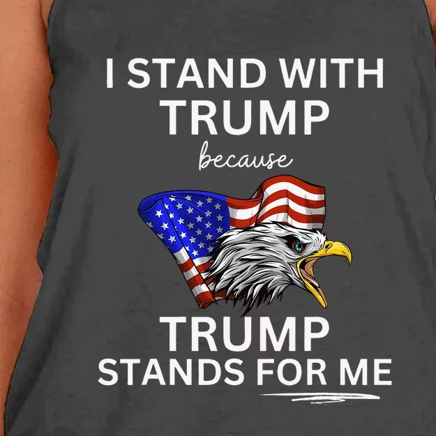 I Stand With Trump Women's Knotted Racerback Tank