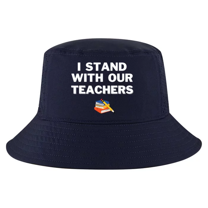 I Stand With Our Teachers & Stand Against Book Banning Cool Comfort Performance Bucket Hat