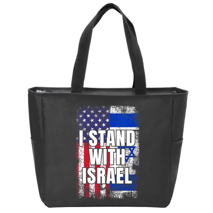 I Stand With Israel USA Israeli Flag Zip Tote Bag