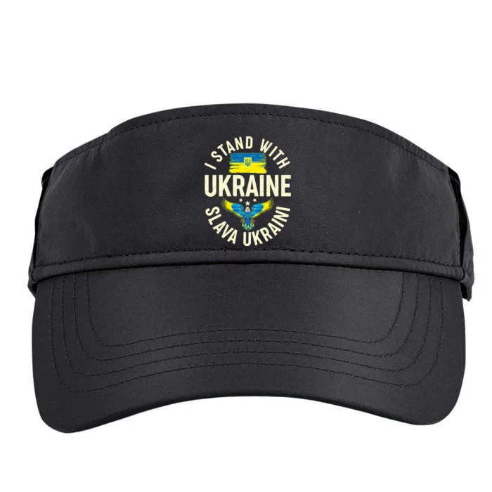 I Stand With Ukraine Slava Ukraini Adult Drive Performance Visor