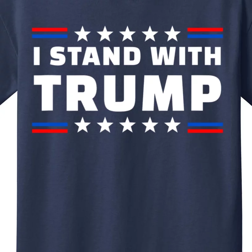 I Stand With Trump Pro Trump Supporter Free Trump Kids T-Shirt