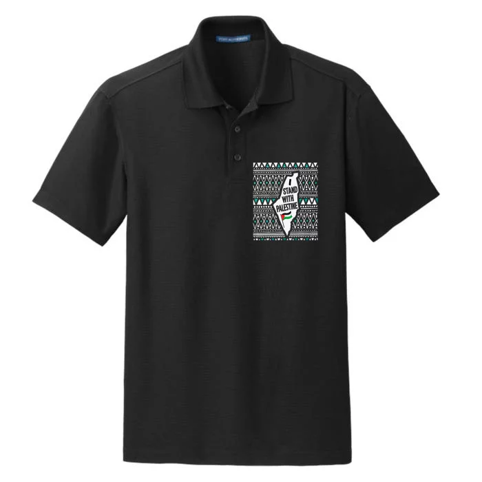 I Stand With Palestine Quote A Free Palestine Design Dry Zone Grid Performance Polo