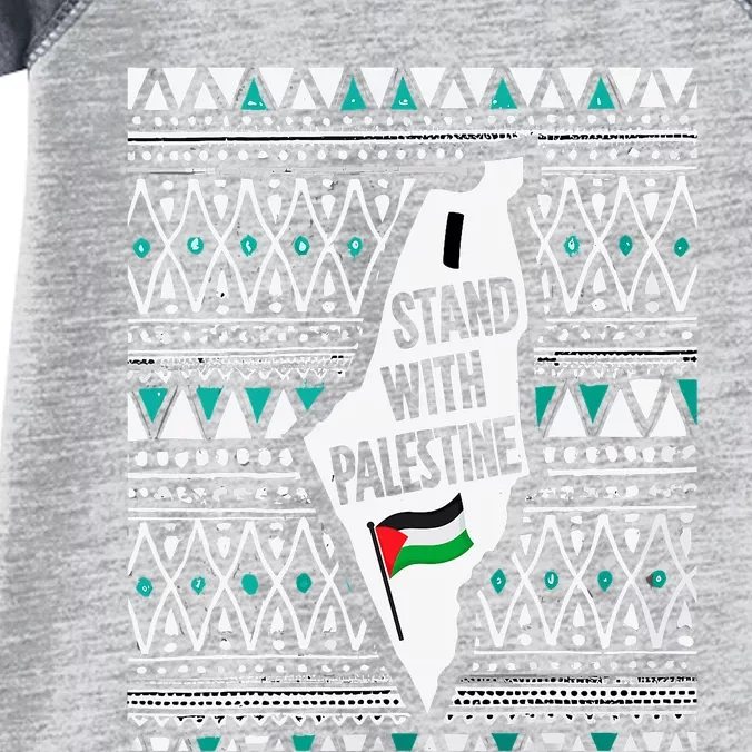 I Stand With Palestine Quote A Free Palestine Design Infant Baby Jersey Bodysuit