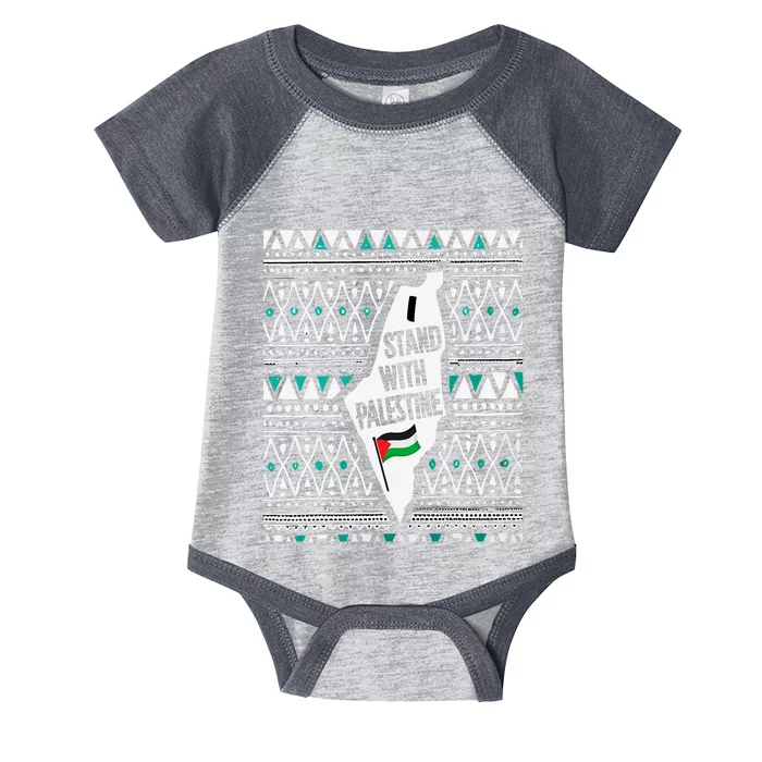 I Stand With Palestine Quote A Free Palestine Design Infant Baby Jersey Bodysuit