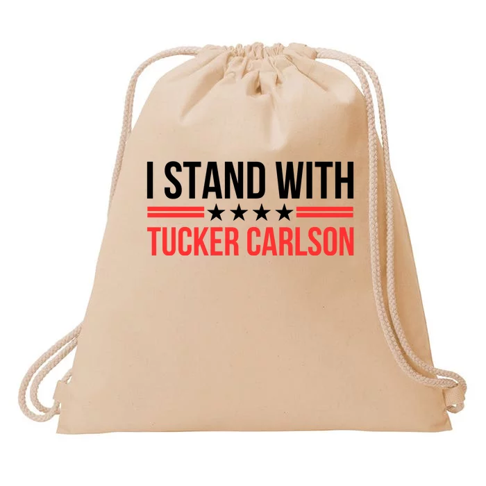 I Stand With Tucker Carlson Drawstring Bag