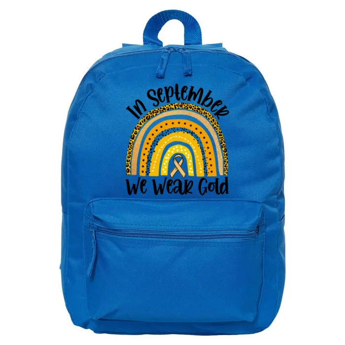 In September We Wear Gold Rainbow Hood Cancer Awareness Gift 16 in Basic Backpack