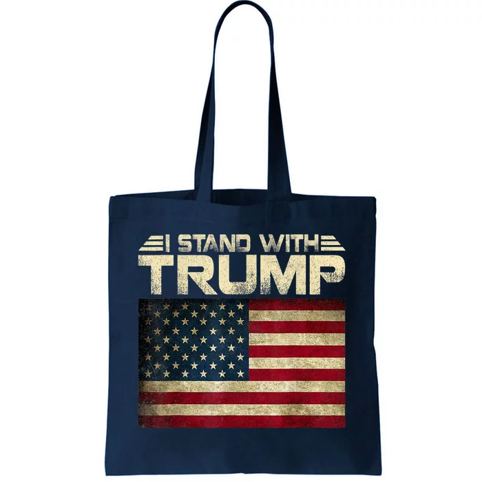 I Stand With Trump American Flag Trump Indicted Tote Bag