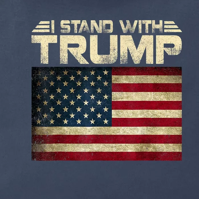 I Stand With Trump American Flag Trump Indicted Zip Tote Bag