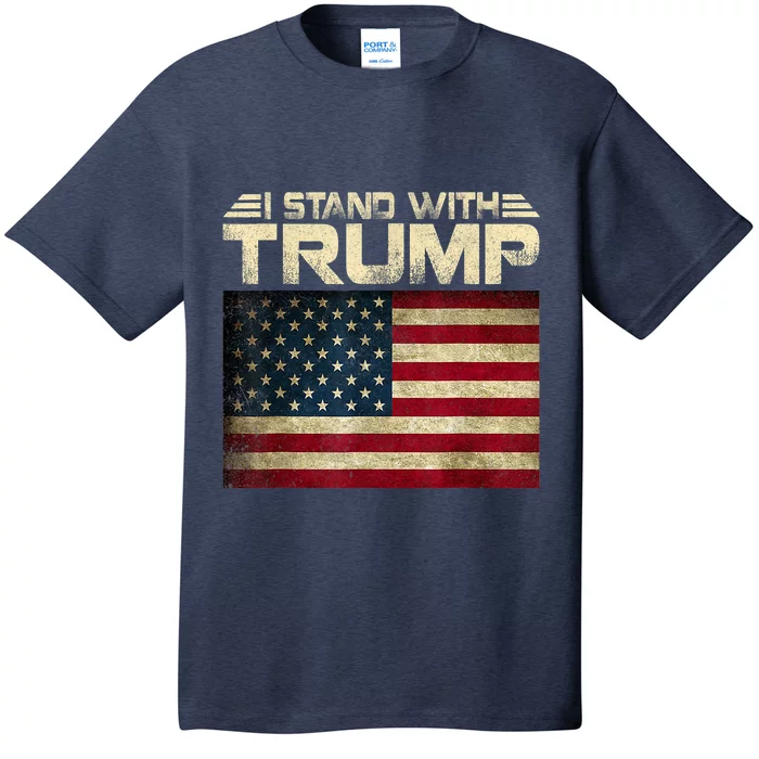 I Stand With Trump American Flag Trump Indicted T-Shirt