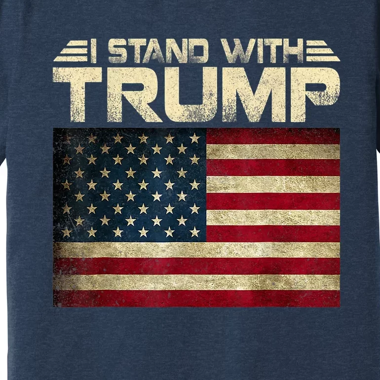 I Stand With Trump American Flag Trump Indicted Premium T-Shirt