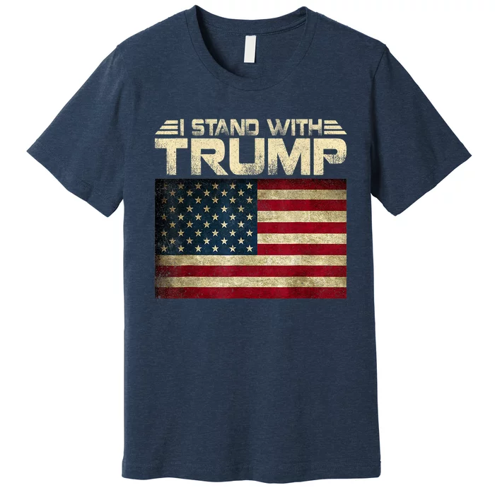 I Stand With Trump American Flag Trump Indicted Premium T-Shirt