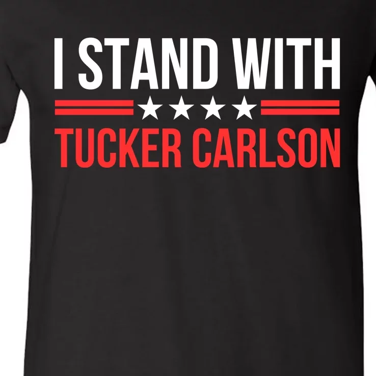 I Stand With Tucker Carlson V-Neck T-Shirt