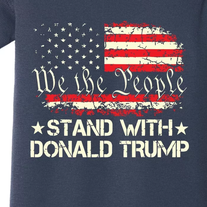 I Stand With Donald Trump Support Pro Trump American Flag Baby Bodysuit