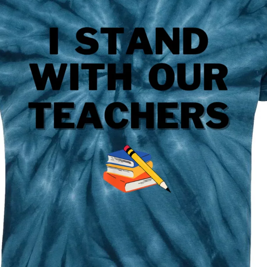 I Stand With Our Teachers & Stand Against Book Banning Kids Tie-Dye T-Shirt