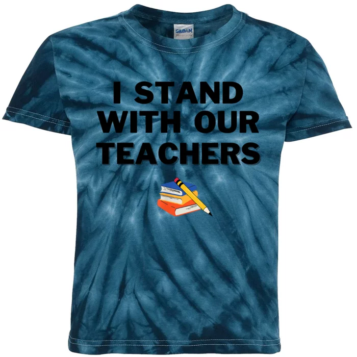 I Stand With Our Teachers & Stand Against Book Banning Kids Tie-Dye T-Shirt