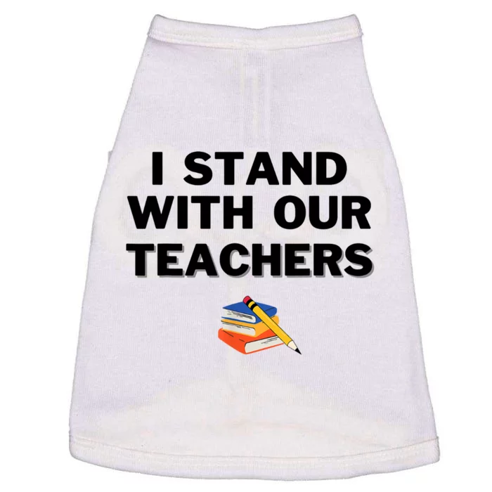 I Stand With Our Teachers & Stand Against Book Banning Doggie Tank