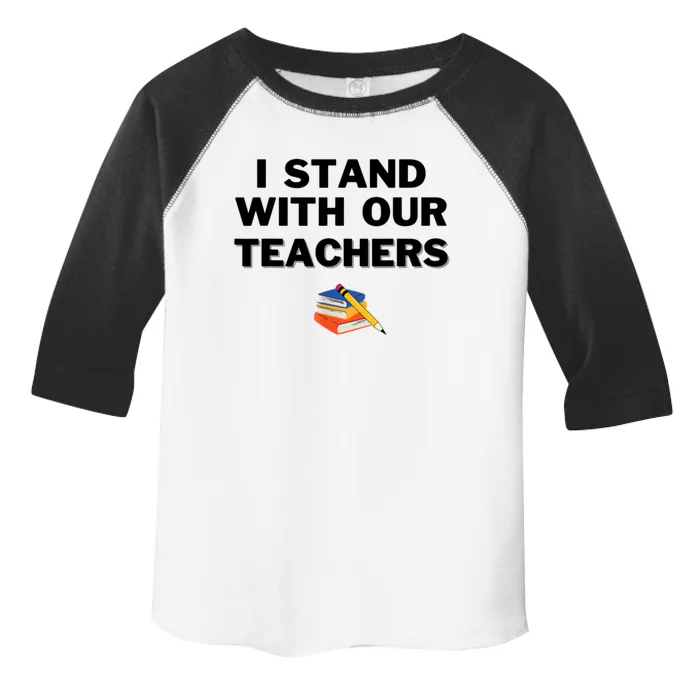 I Stand With Our Teachers & Stand Against Book Banning Toddler Fine Jersey T-Shirt