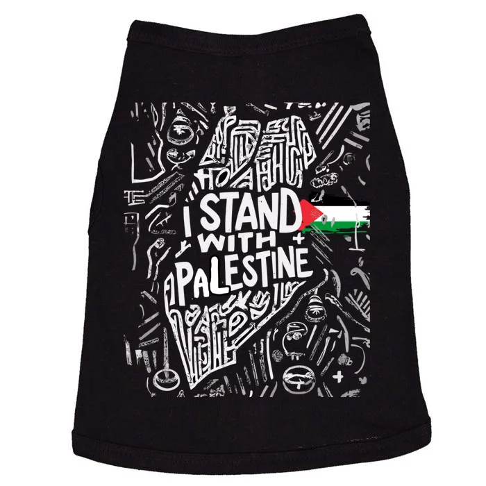 I Stand With Palestine Quote A Free Palestine Design Doggie Tank