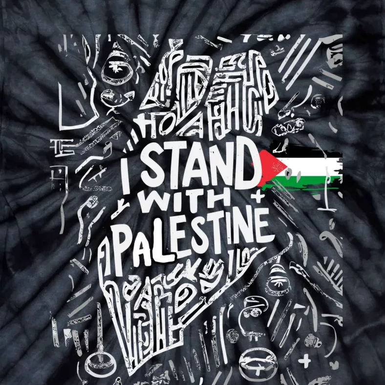 I Stand With Palestine Quote A Free Palestine Design Tie-Dye T-Shirt