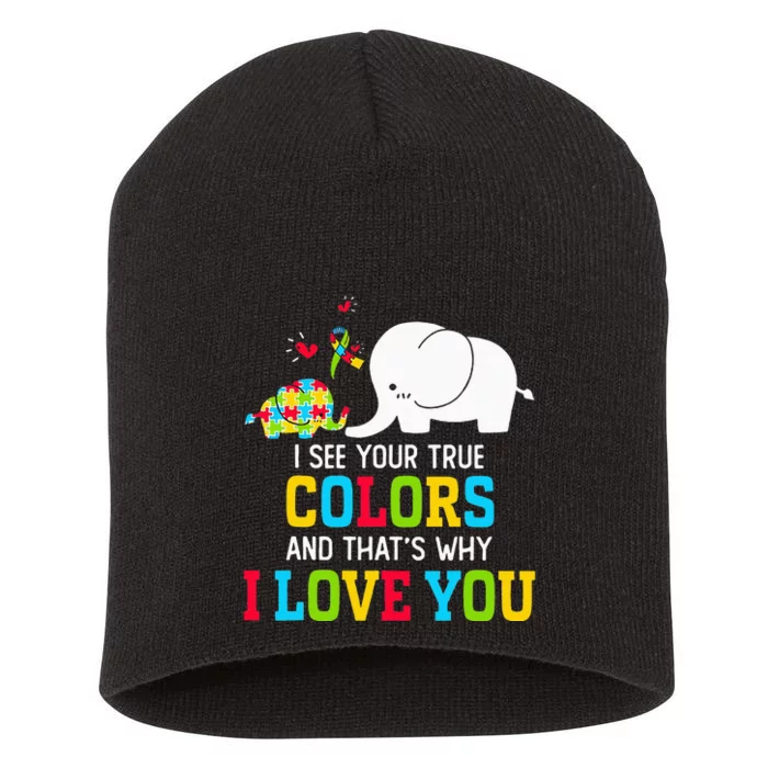 I See Your True Colors Puzzle World Autism Awareness Short Acrylic Beanie