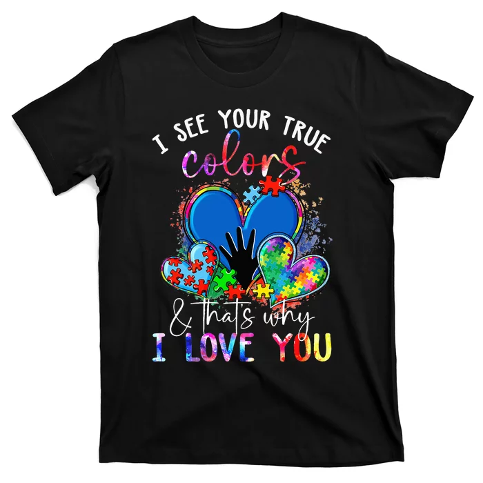 I See Your True Colors Puzzle World Autism Awareness T-Shirt