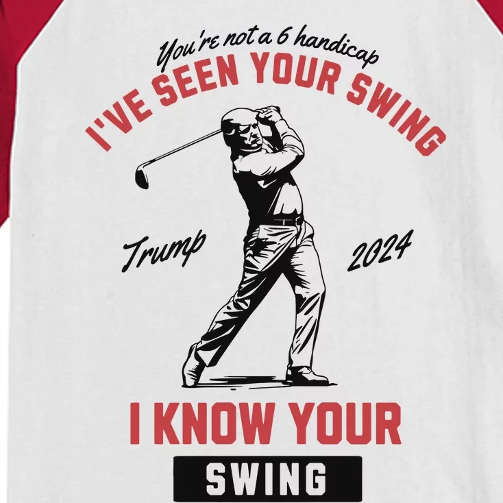 IVe Seen Your Swing I Know Your Swing Trump Golf Kids Colorblock Raglan Jersey