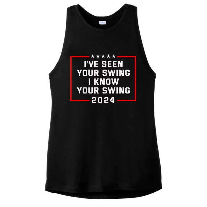 IVe Seen Your Swing Funny Golf Political Satire Ladies Tri-Blend Wicking Tank