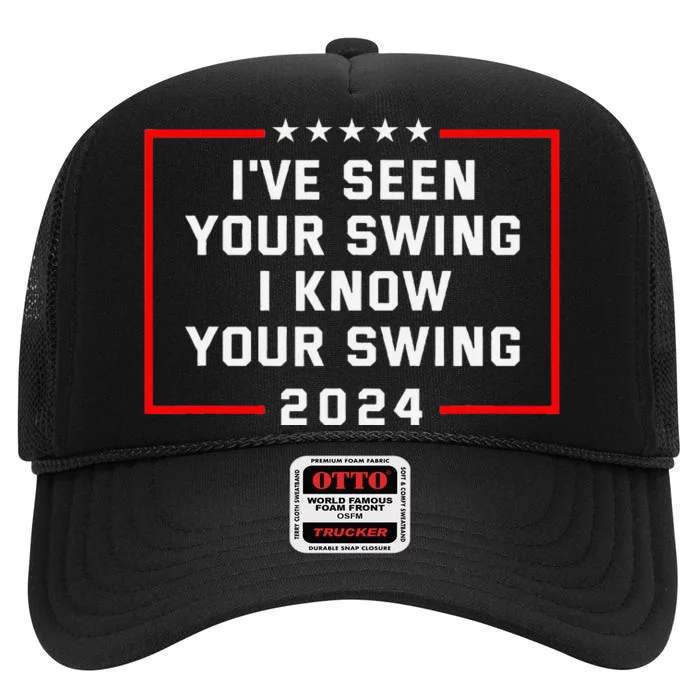 IVe Seen Your Swing Funny Golf Political Satire High Crown Mesh Trucker Hat