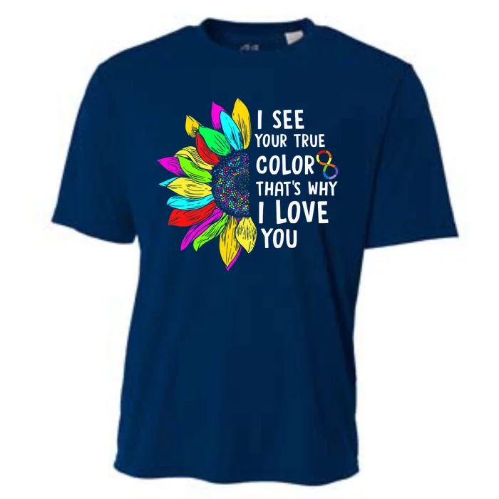 I See Your True Color Infinity Rainbow Neurodiversity Autism Cooling Performance Crew T-Shirt