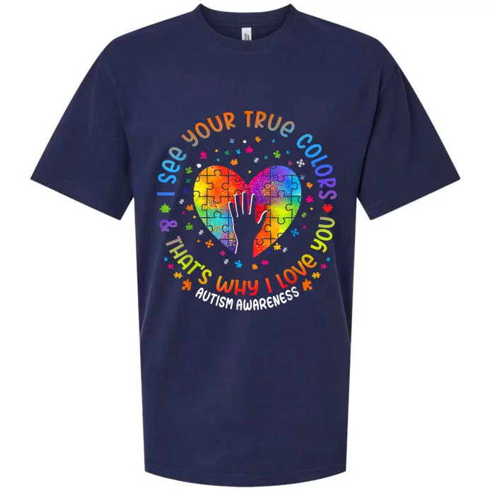 I See Your True Colors Puzzle World Autism Awareness Month Sueded Cloud Jersey T-Shirt