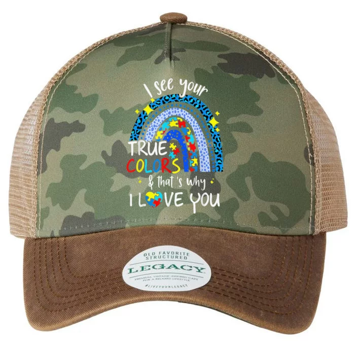 I See Your True Colors Support Rainbow Autism Awareness Legacy Tie Dye Trucker Hat