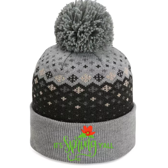 It's Spring Y'all Flower The Baniff Cuffed Pom Beanie