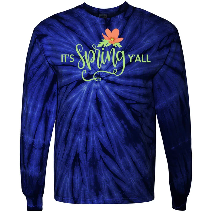 It's Spring Y'all Flower Tie-Dye Long Sleeve Shirt