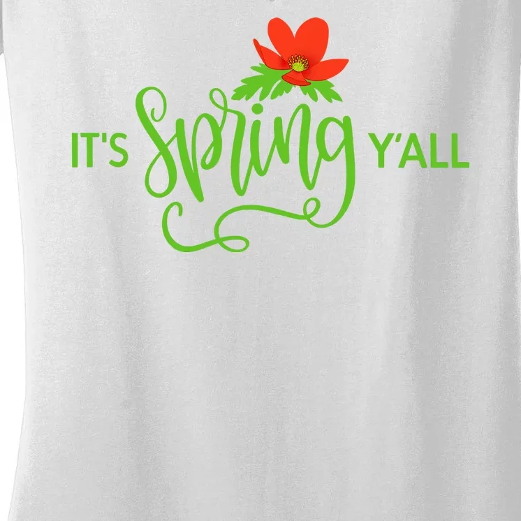 It's Spring Y'all Flower Women's V-Neck T-Shirt