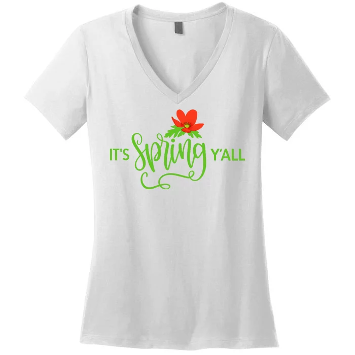 It's Spring Y'all Flower Women's V-Neck T-Shirt