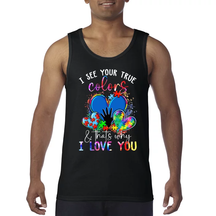 I See Your True Colors, Puzzle World Autism Awareness Month Tank Top