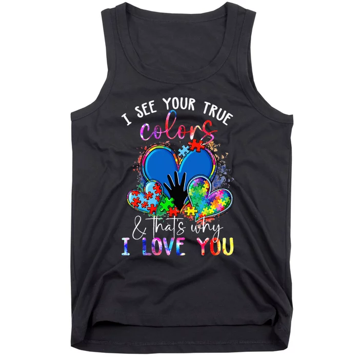 I See Your True Colors, Puzzle World Autism Awareness Month Tank Top