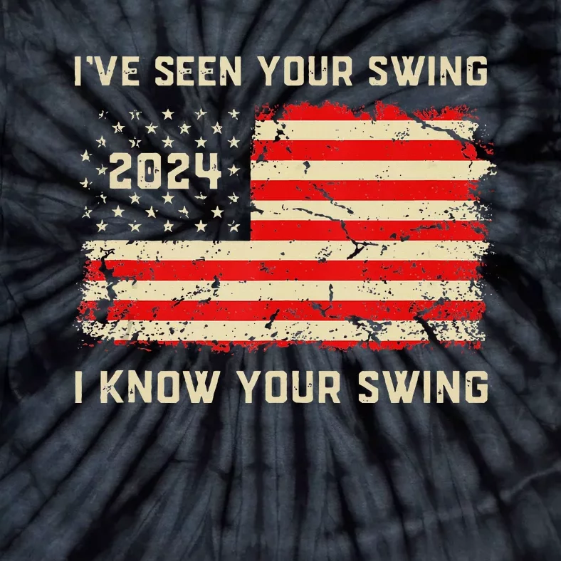 IVe Seen Your Swing I Know Your Swing Golf American Flag Tie-Dye T-Shirt