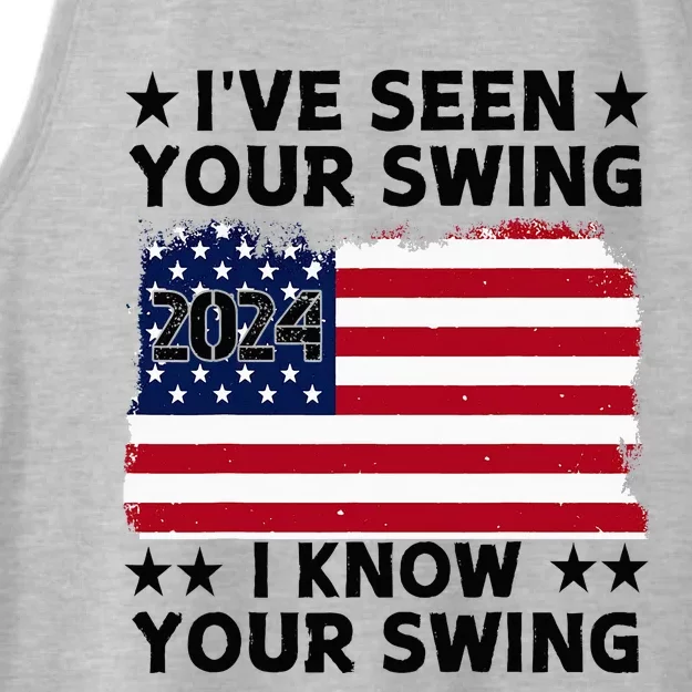 IVe Seen Your Swing I Know Your Swing Funny Golf Ladies Tri-Blend Wicking Tank