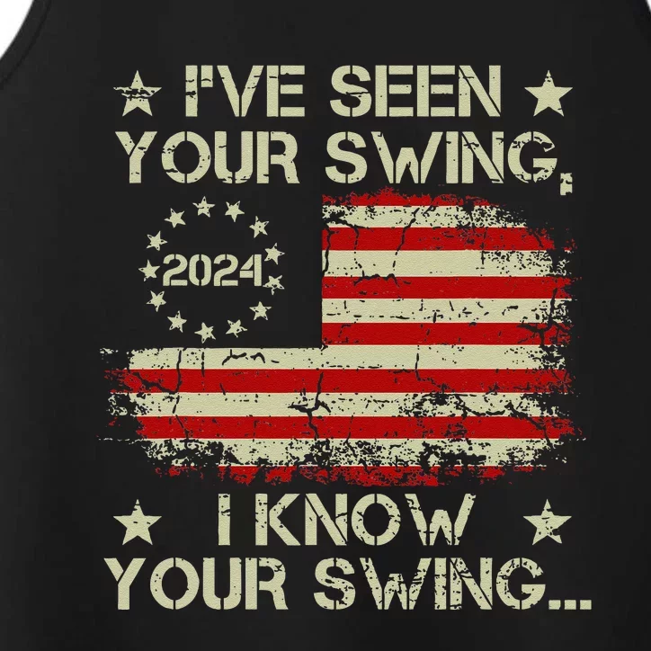 IVe Seen Your Swing I Know Your Swing Funny Trump Performance Tank