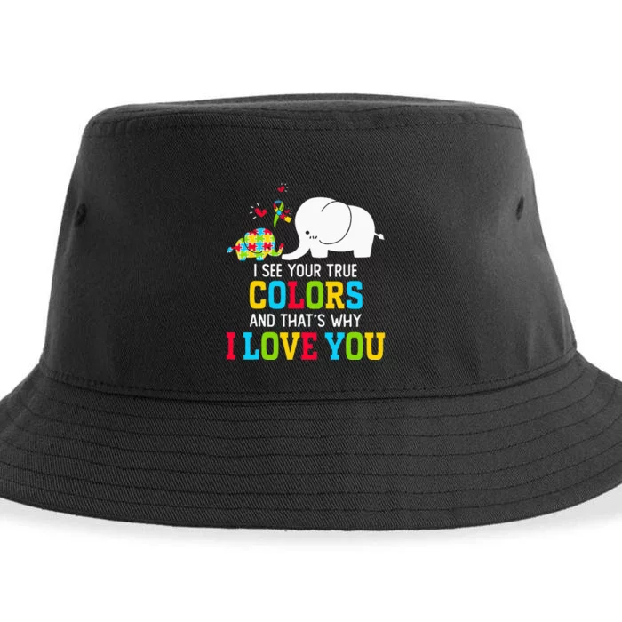 I See Your True Colors, Puzzle World Autism Awareness Month Sustainable Bucket Hat