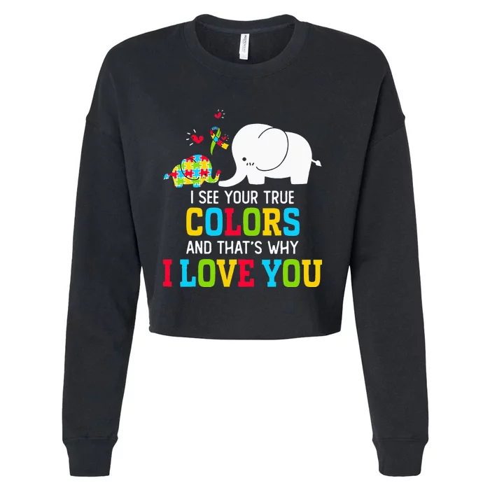 I See Your True Colors, Puzzle World Autism Awareness Month Cropped Pullover Crew