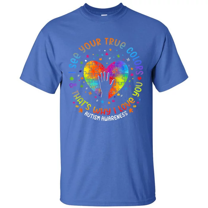 I See Your True Colors Puzzle World Autism Awareness Month Tall T-Shirt