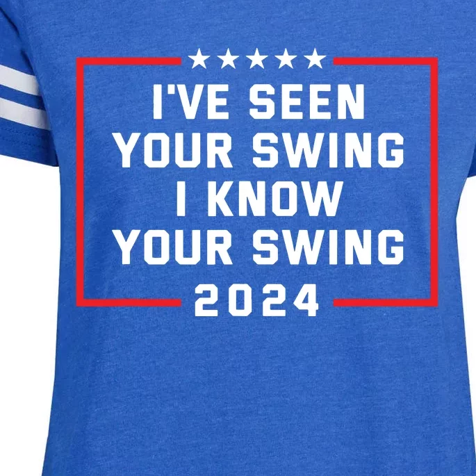 Ive Seen Your Swing I Know Your Swing Golf Funny Political Enza Ladies Jersey Football T-Shirt