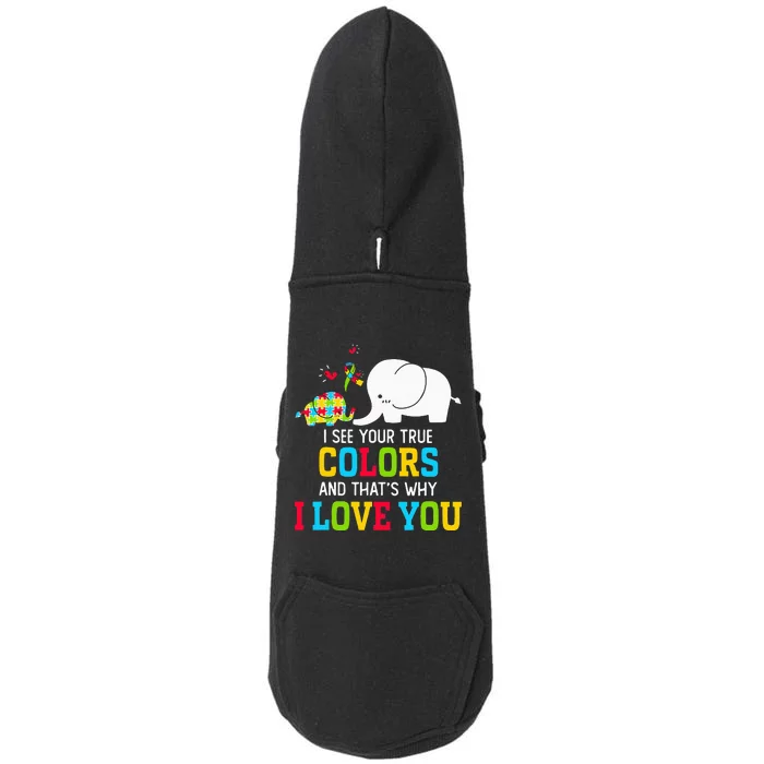 I See Your True Colors, Puzzle World Autism Awareness Month Doggie 3-End Fleece Hoodie