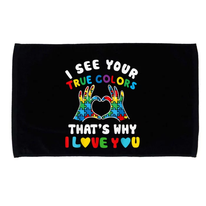 I See Your True Colors Puzzle Autism Month Women Microfiber Hand Towel