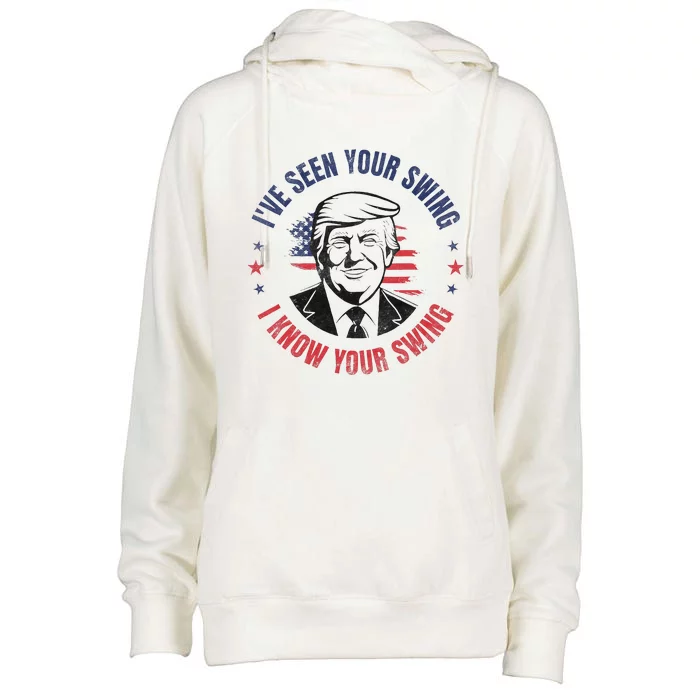 IVe Seen Your Swing I Know Your Swing Funny Golf Vintage Womens Funnel Neck Pullover Hood